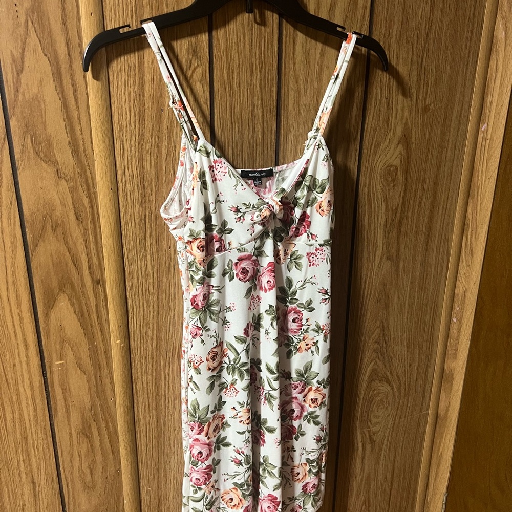 floral string strap mini dress